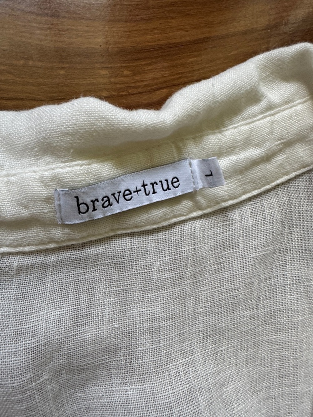 Brave+True Cream Linen Dress L - Picture 2 of 5